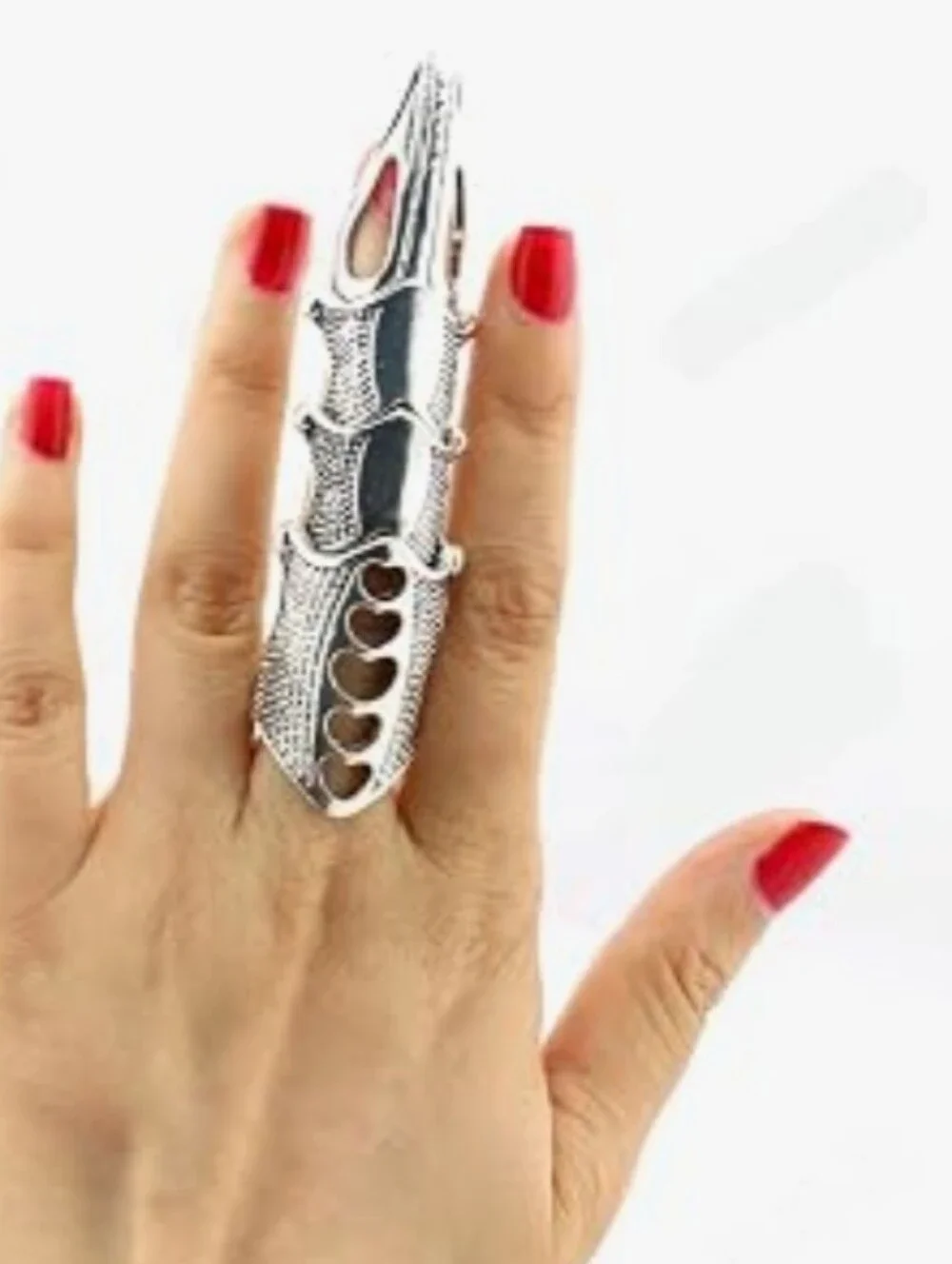 Gothic Full Finger Claw Silver Setvof 4